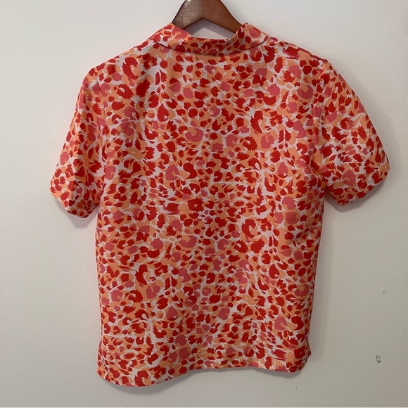 VTG  Jordan Womens M 100% Silk Button Blouse Short-sleeve Abstract Floral Print - Picture 6 of 6